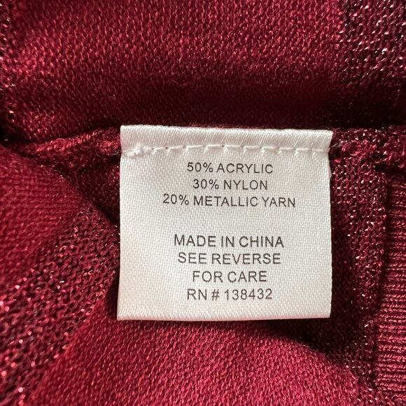 ModCloth Women's Size M Charter School Red‎ Glitter Striped Cardigan Sweater - Picture 7 of 8